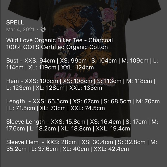 Spell Designs Wild Love Tee BNWT, Size XL - Picture 11 of 11